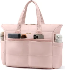 LOVEVOOK Tote Bag for Women,Light Puffer Tote Bag with Multi-pockets,Stylish Carry on Laptop Bags for Daily,Travel,Work,Gym