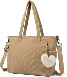 Makukke Corduroy Totes Bag Women - Shoulder Hobo Bag Handbags Crossbody Bag Big Capacity Shopping Purses