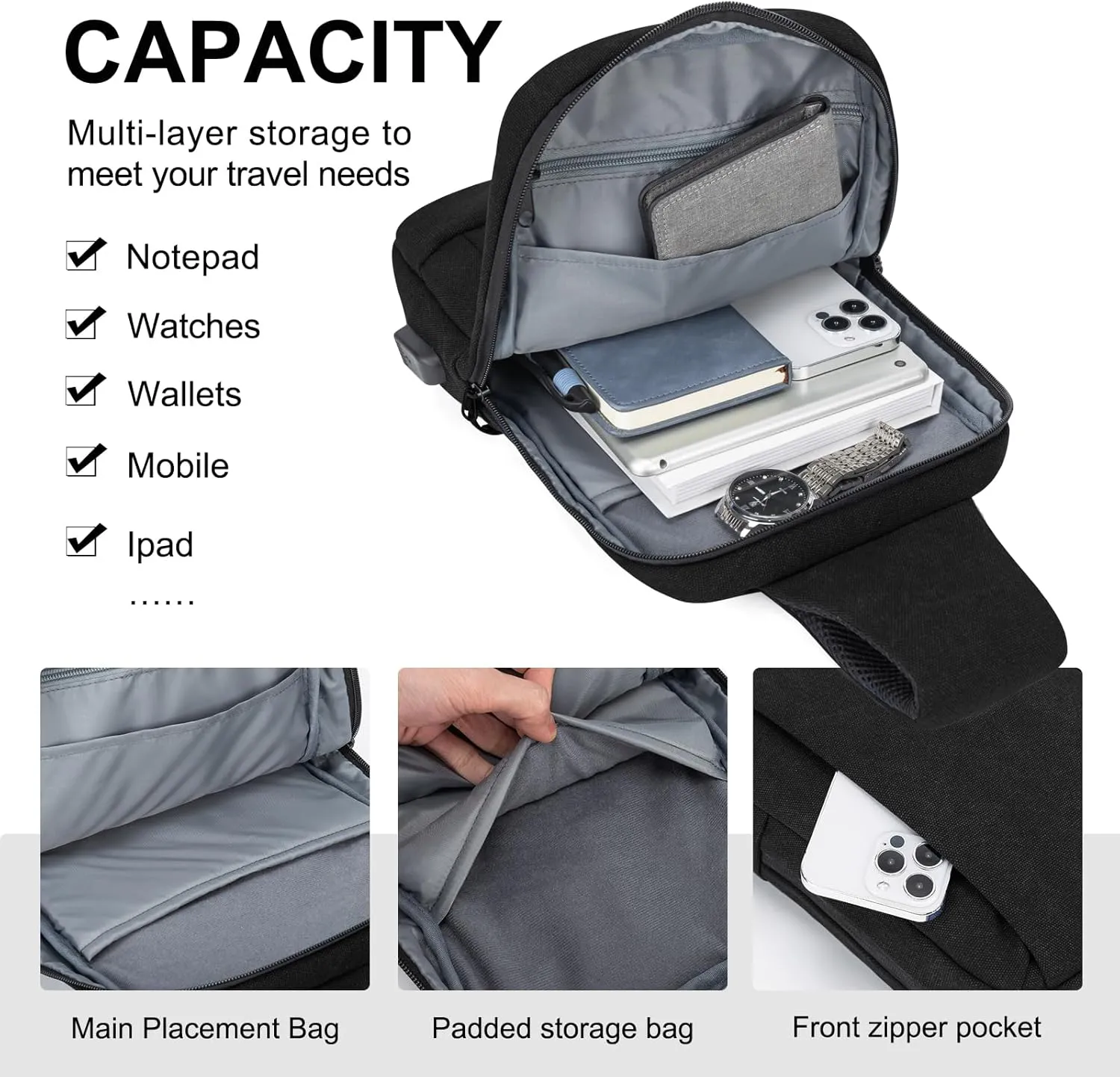Messenger Bag Sling Bag Crossbody Shoulder Bag for Men Women Travel Work Satchel Bags