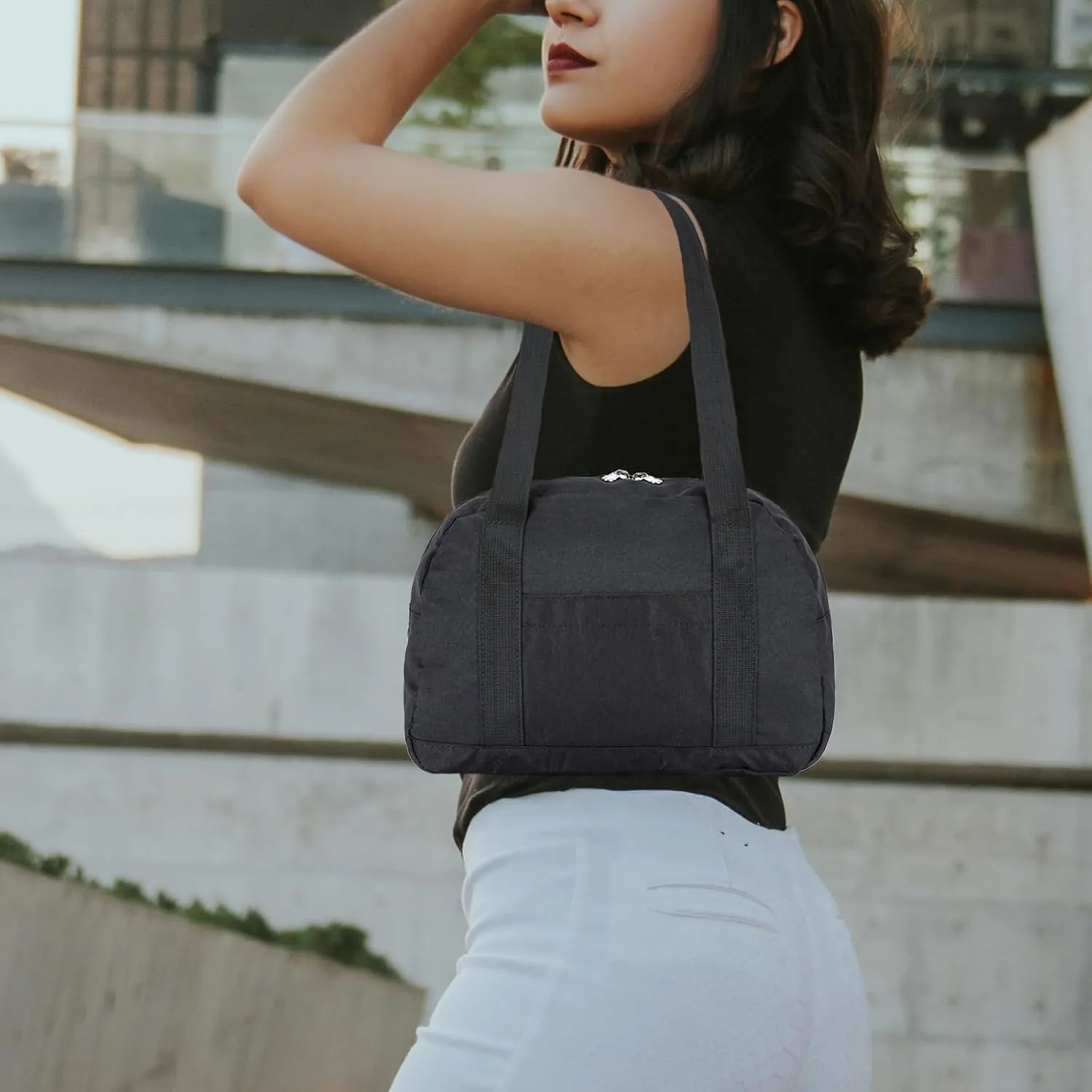 Mini Gym Bag for Women Girls, 12 inch Small Gym Tote Bag, Lightweight Carry On Bag, Small Duffle Bag for Travel Sports