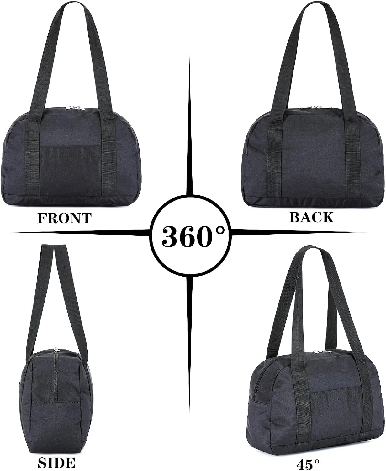 Mini Gym Bag for Women Girls, 12 inch Small Gym Tote Bag, Lightweight Carry On Bag, Small Duffle Bag for Travel Sports