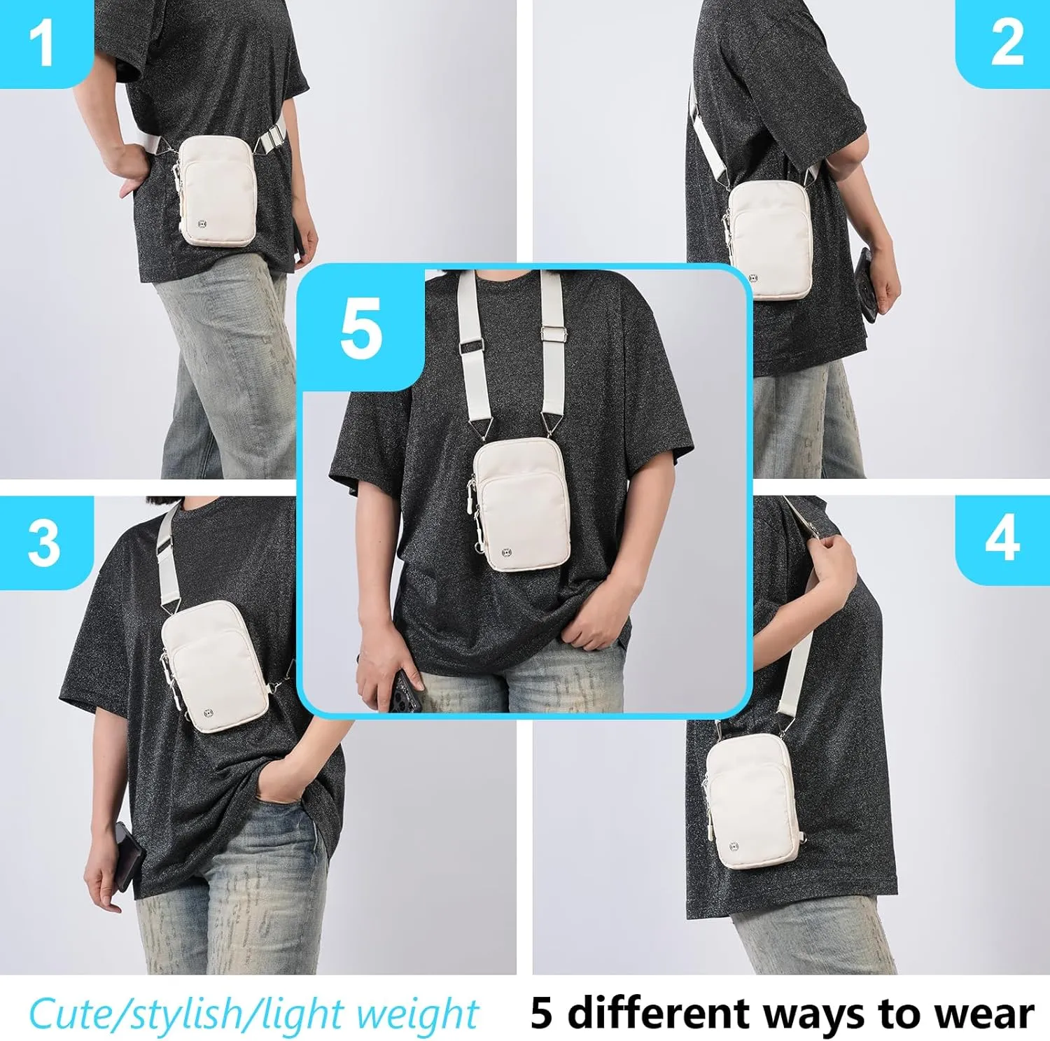 Mini Sling Bag Fanny Pack Small Crossbody Bags for Women Men,Waterproof RFID Blocking Passport Holder for Travel