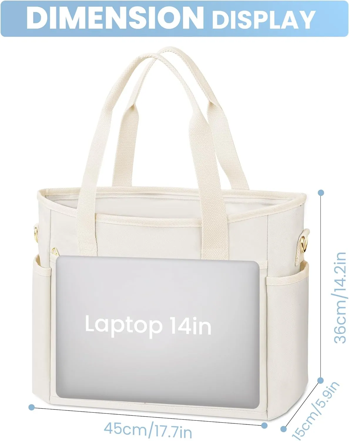 MIYCOO Beach Bag, Tote Bag for Women with Trolley Sleeve Large Canvas Tote Bag Waterproof Sandproof for Travel Work Gym