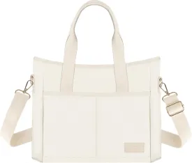 MIYCOO Beach Bag, Tote Bag for Women with Trolley Sleeve Large Canvas Tote Bag Waterproof Sandproof for Travel Work Gym