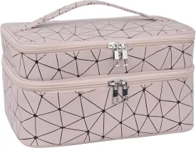 MKPCW makeup bag Double-layer cosmetic bag with brush bag and divider