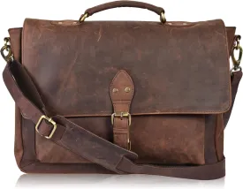 Oak Leathers Leather Laptop Messenger Bag Office Briefcase Travel Bag For Men And Women College Bag Office Laptop Bag