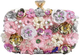 Party Clutches Fancy Floral Clutch Evening Bag Purses for Women Beaded Flower Clutch Purse Handbag Wedding Guest Dress