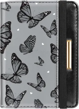 Passport Holder Cover Travel RFID Blocking Passport Cover Rose Gold Cute Flowers Passport Wallet with Elastic Band for Women