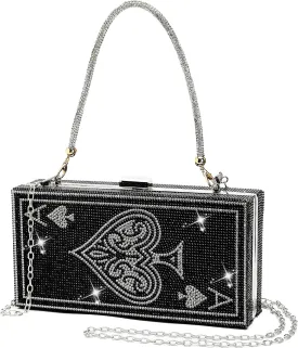 pearl&she Diamond Women Evening Handbags Purse Minaudiere Clutch Bag,Stack of Cash Dollars Crystal Clutch Purses