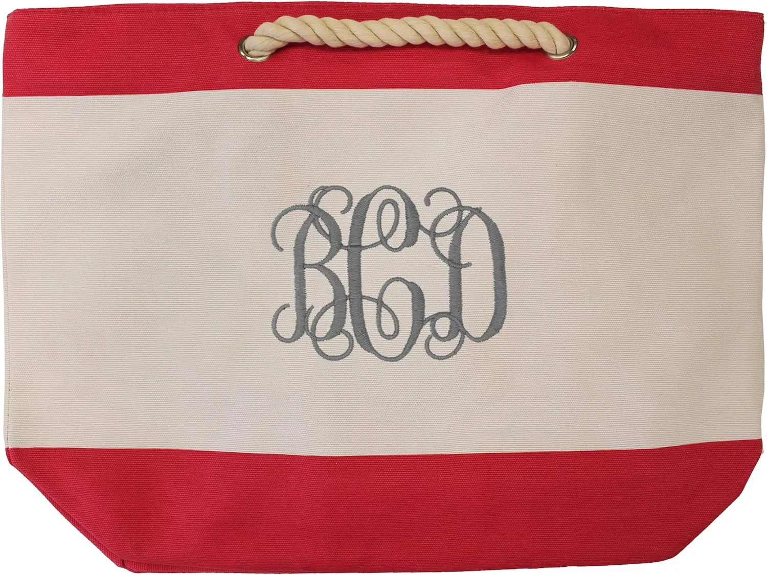 Personalized Beach Tote Bag with Zipper, Pockets, Monogram - Bridesmaid Wedding Party - Custom Monogrammed