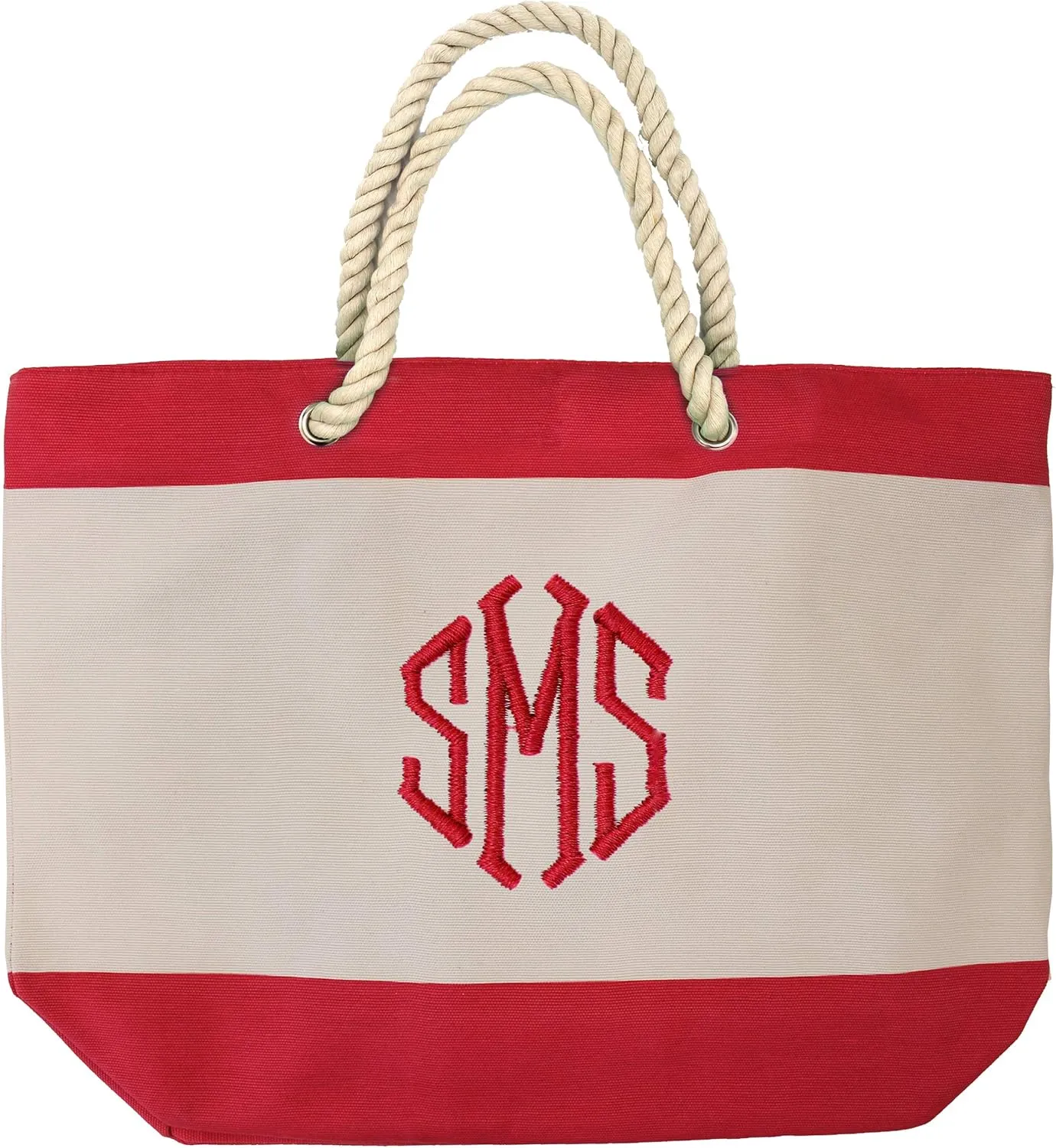 Personalized Beach Tote Bag with Zipper, Pockets, Monogram - Bridesmaid Wedding Party - Custom Monogrammed