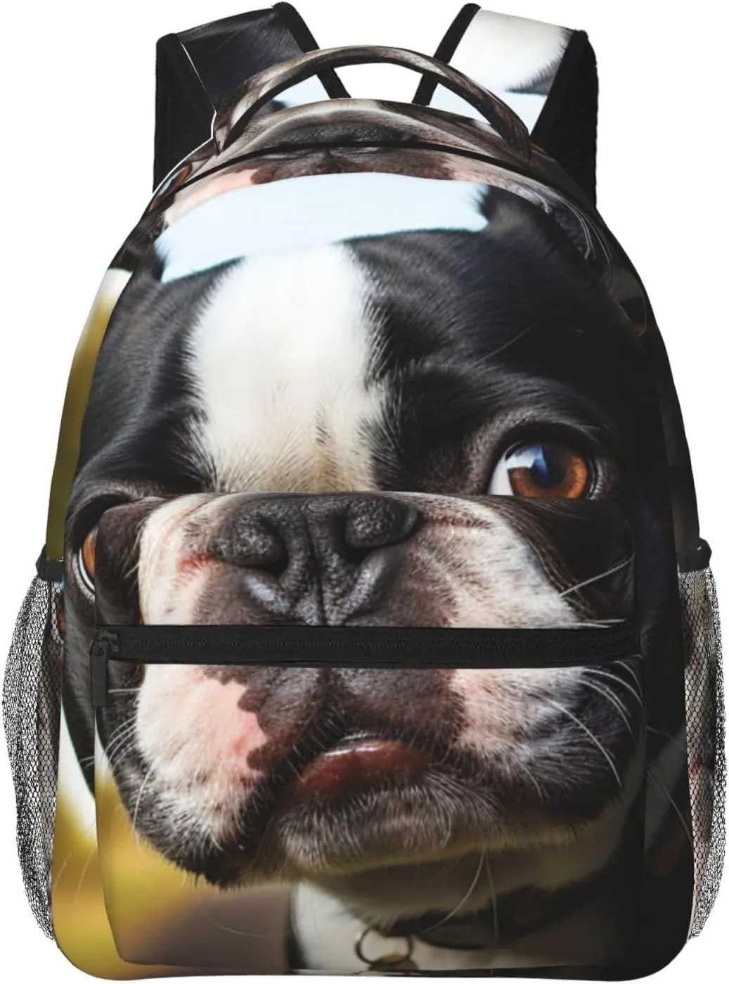 Puppy Dog Boston Terrier Backpack for Women Men Laptop Backpack Lightweight Computer Bag Travel Casual Daypack