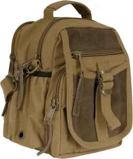 Rothco Vintage Canvas & Leather Travel Shoulder Bag for Organizing Essentials