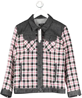 Saint   Sofia Black Denim Boucle Jacket UK 12