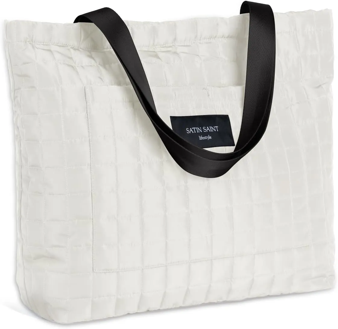 SATINSAINT Large Tote Travel Bag for Women, Lightweight Quilted Carry-All Shoppers Tote for Travel, Work, Gym and Casual Use