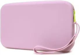 Silicone Large Makeup Bag, Travel Toiletry Bag For Women Big Makeup Bag Organizer Portable Cosmetic Bag Zipper Pouch Purse Waterproof Makeup Storage Bag (Medium Purple)