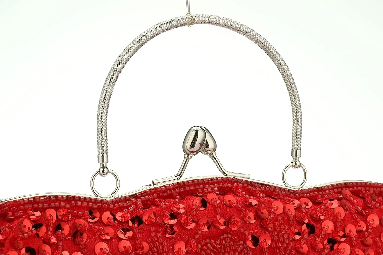 Simcat Beaded Sequin Flower Evening Purse Large Clutch Bag