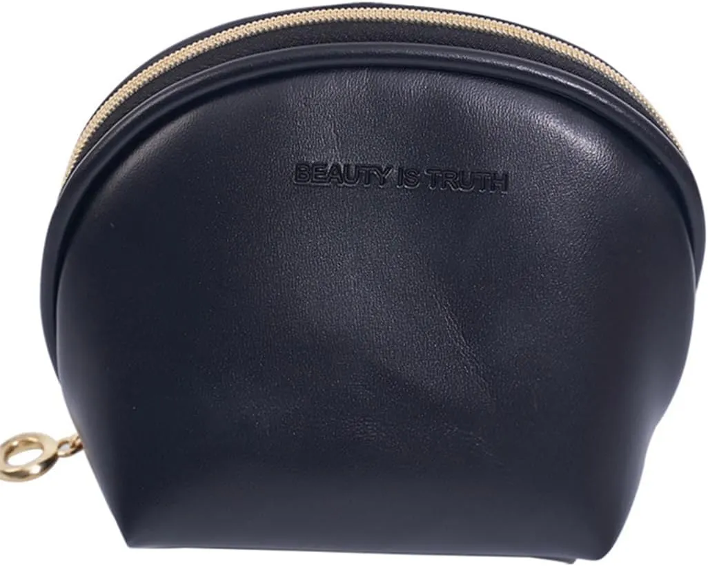Small Makeup Bag - Mini Leather Travel Makeup Bag Small Cosmetic Bag for Purse
