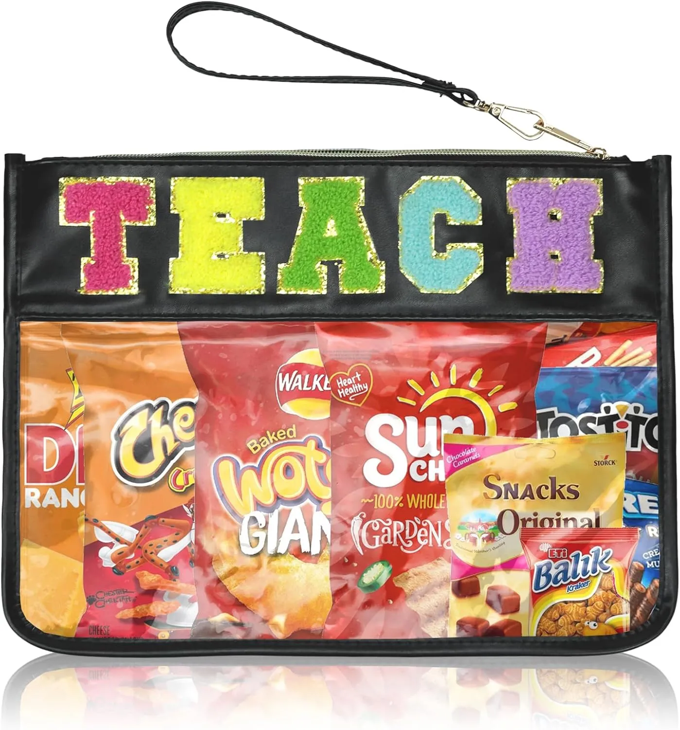 Snack Bags Pouch Travel Makeup Bag Chenille Letter Bags for Zipper Pouch Clear Cosmetic Bag Tote Bag Makeup Travel Bag for Women