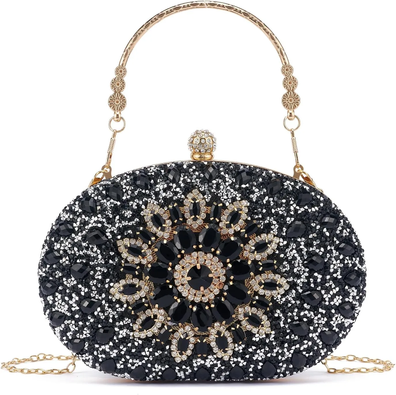 Sparkly Women's Evening Clutch Purses Rhinestone Bag Luxury Handbags For Weddings Formal Prom Party