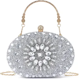 Sparkly Women's Evening Clutch Purses Rhinestone Bag Luxury Handbags For Weddings Formal Prom Party