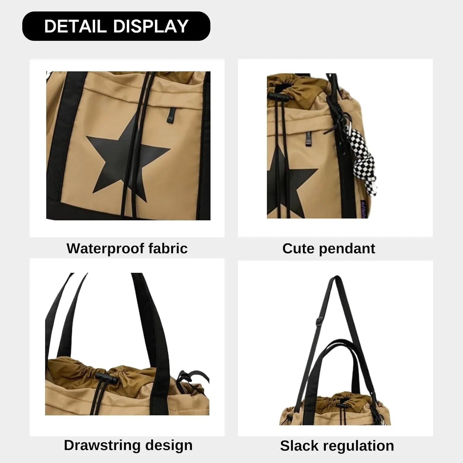 Star Messenger Bag, Vintage Star Tote Bag Y2K, Cute Aesthetic Crossbody Bag For Women, Fashion Shoulder Bag For Travel Bags