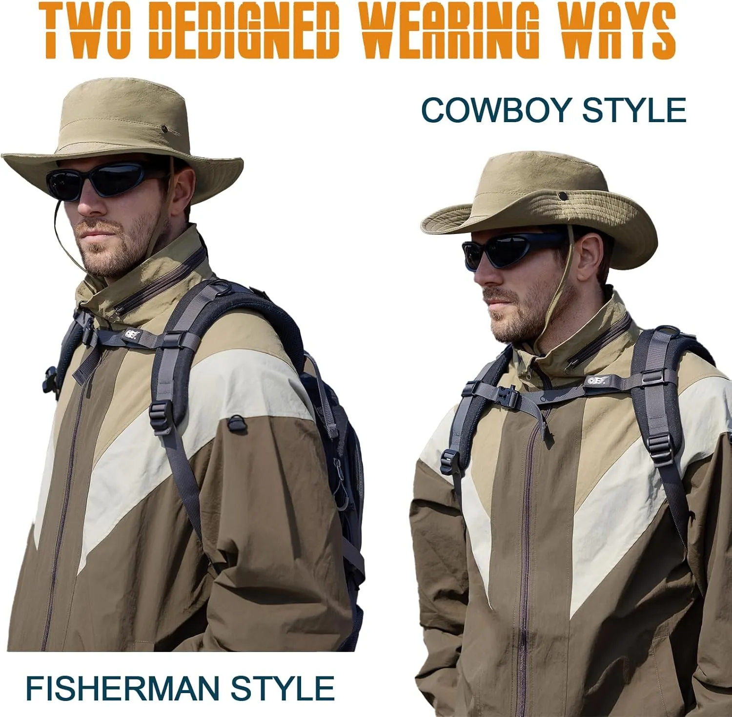 Sun Hats for Men Women Fishing Hat UPF 50  Quick Dry Foldable Bucket Hat Adjustable Safari Hat for Beach Hiking