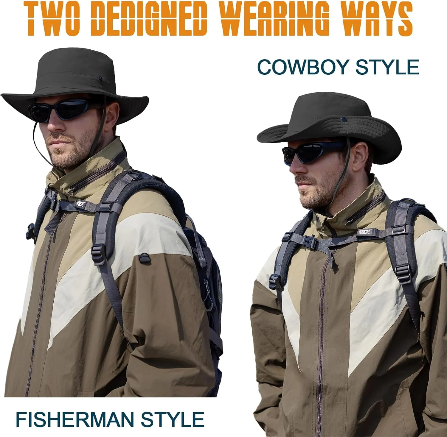 Sun Hats for Men Women Fishing Hat UPF 50  Quick Dry Foldable Bucket Hat Adjustable Safari Hat for Beach Hiking