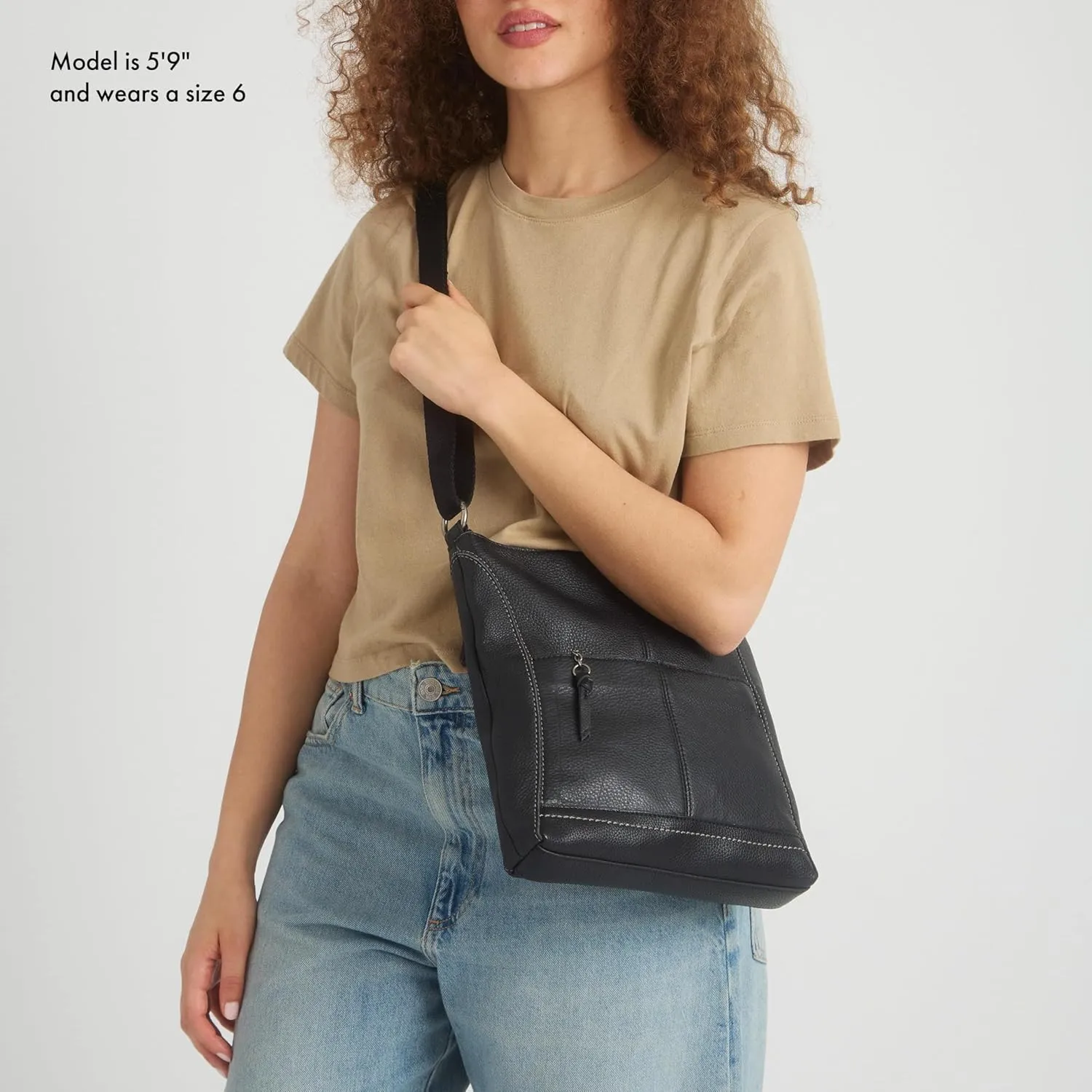 The Sak Lucia Leather Crossbody Purse - Premium Leather Women's Handbag for Everyday & Travel - Cross Body Bag With Zipper