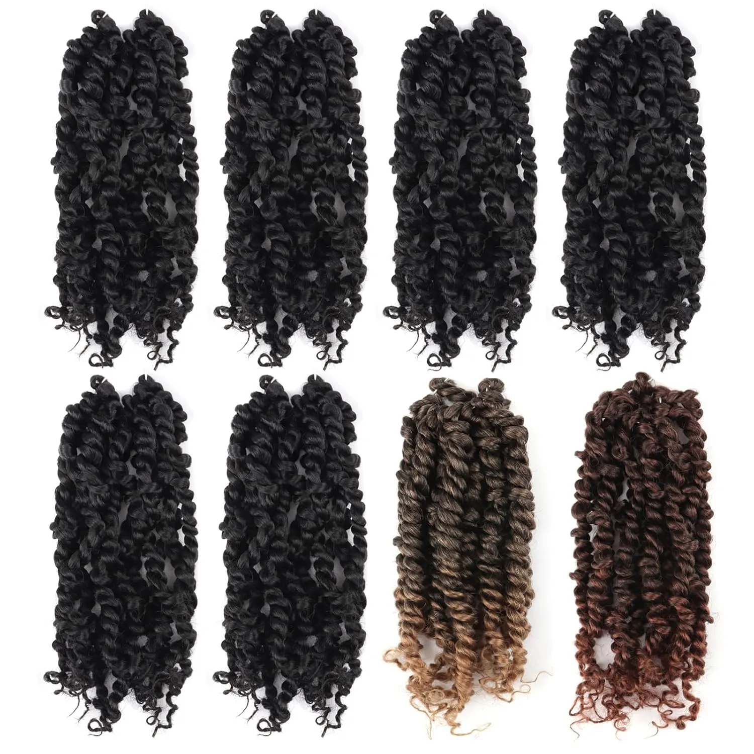 ToyoTress Tiana Passion Twist Hair - 14 Inch Combo Packs(1B-6P T27-1P-T30-1P) Passion Twist Crochet Hair, Pre-Looped Pre-Twisted Synthetic Braiding Hair Extension (14 Inch, 1B-6P T27 T30-1P)