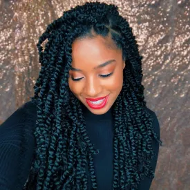 TOYOTRESS Tiana Passion Twist Hair Pre-Twisted 8 Packs 12 strands/pack) Pre-Looped Passion Twists Crochet Braids Made Of Bohemian Hair Synthetic Braiding Hair Extension (14 Inch (Pack of 8), 2)