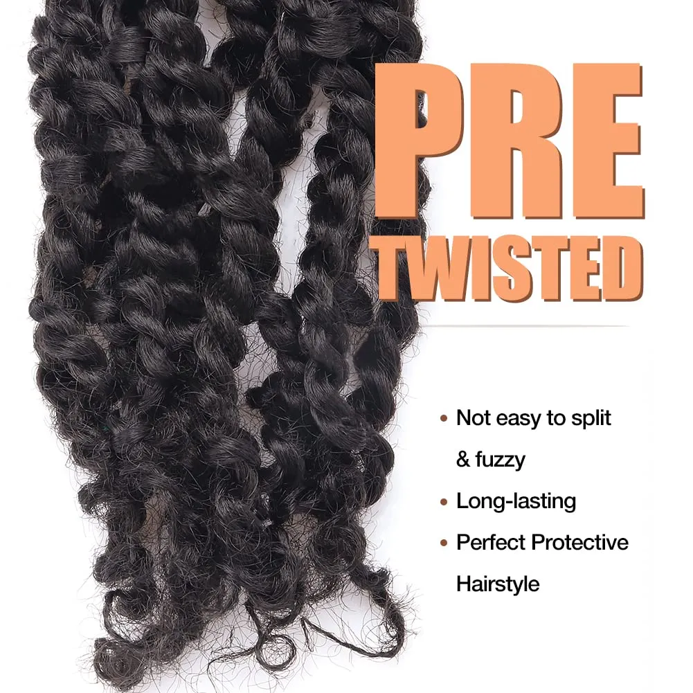 TOYOTRESS Tiana Passion Twist Hair Pre-Twisted 8 Packs 12 strands/pack) Pre-Looped Passion Twists Crochet Braids Made Of Bohemian Hair Synthetic Braiding Hair Extension (14 Inch (Pack of 8), 2)