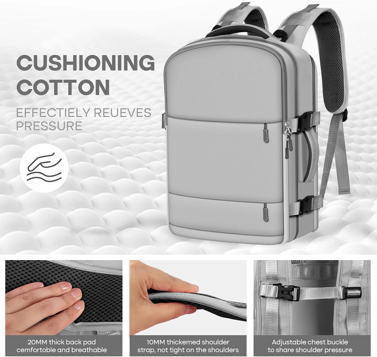 Travel Backpack, Grey, standard, Fashion