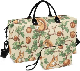 Travel Bag Animal Squirrel Hazelnut Unique Sports Tote Gym Bag with Adjustable Strap for Trekking Foldable bolsa de para mujer