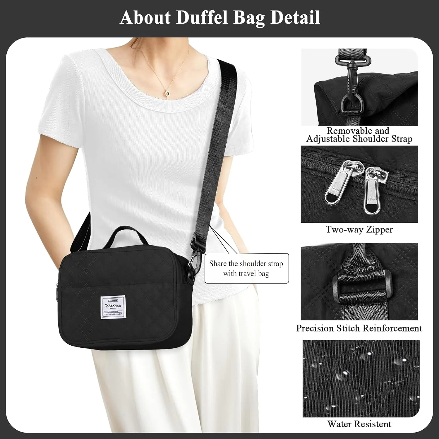 Travel Bag for Women, Overnight Duffel Weekender Bag with Toiletry Bag,Gym Bag with Wet Pocket,Personal Item Carry On Bag