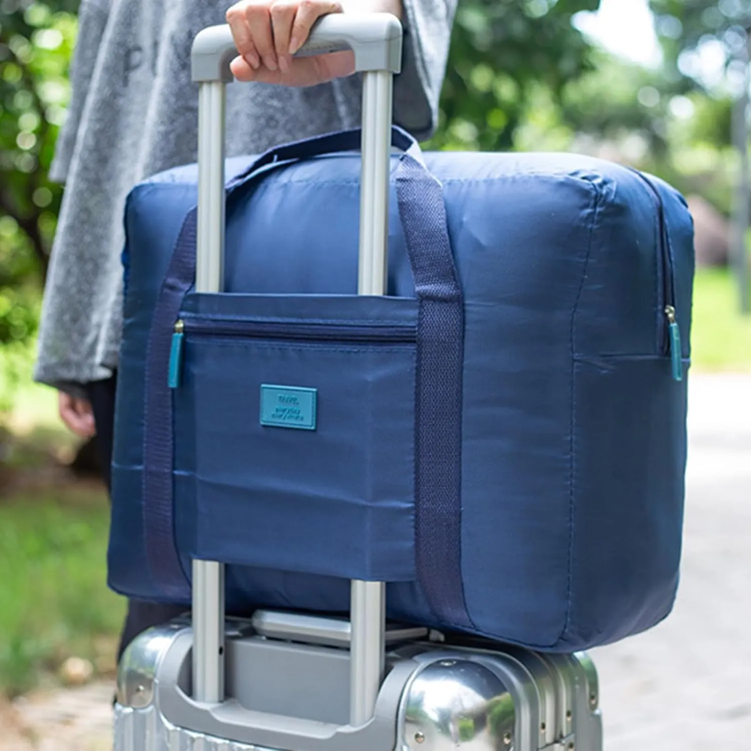 Travel Duffel Bag Lightweight Foldable Travel Bag for Women and Men Waterproof Tote Carry On Luggage Bag Weekender Overnight Bag (Blue)