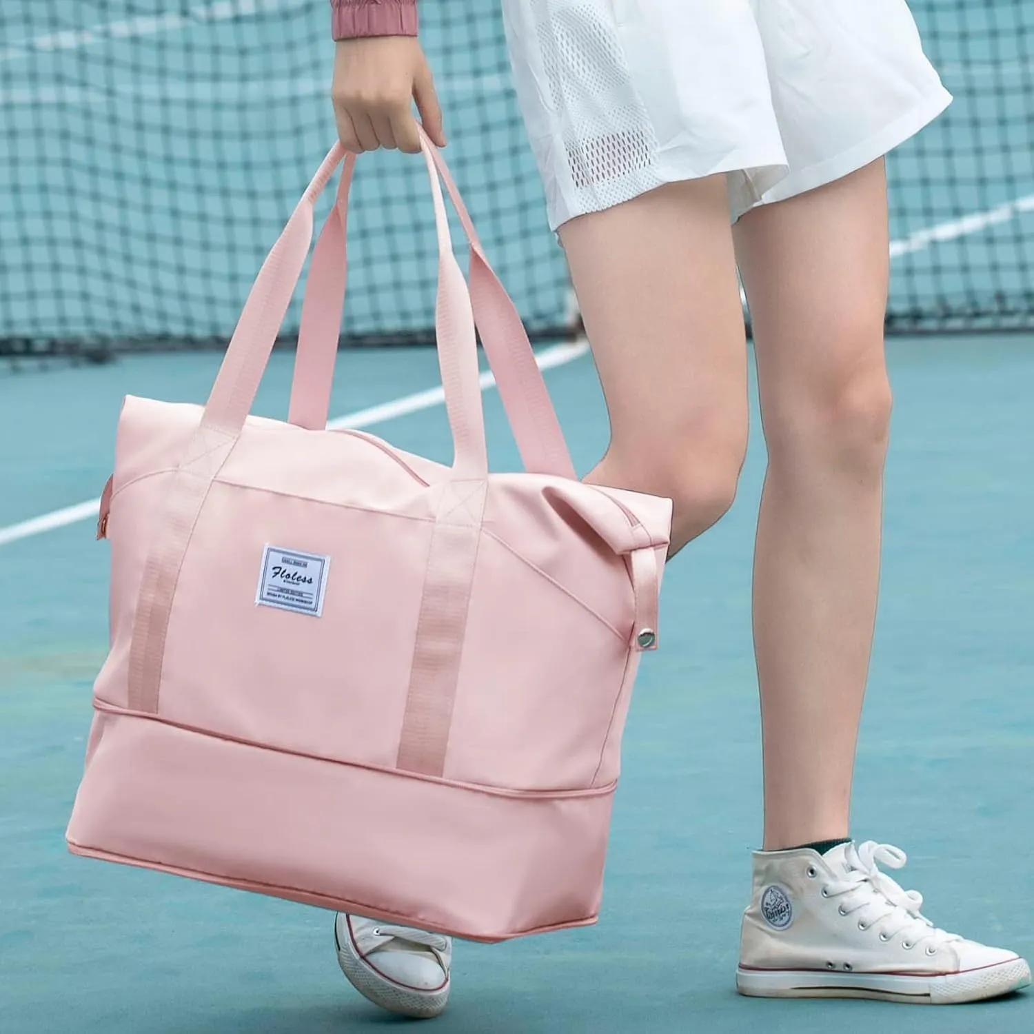 Travel Duffel Bag, Sports Tote Gym Bag, Shoulder Weekender Overnight Bag for Women