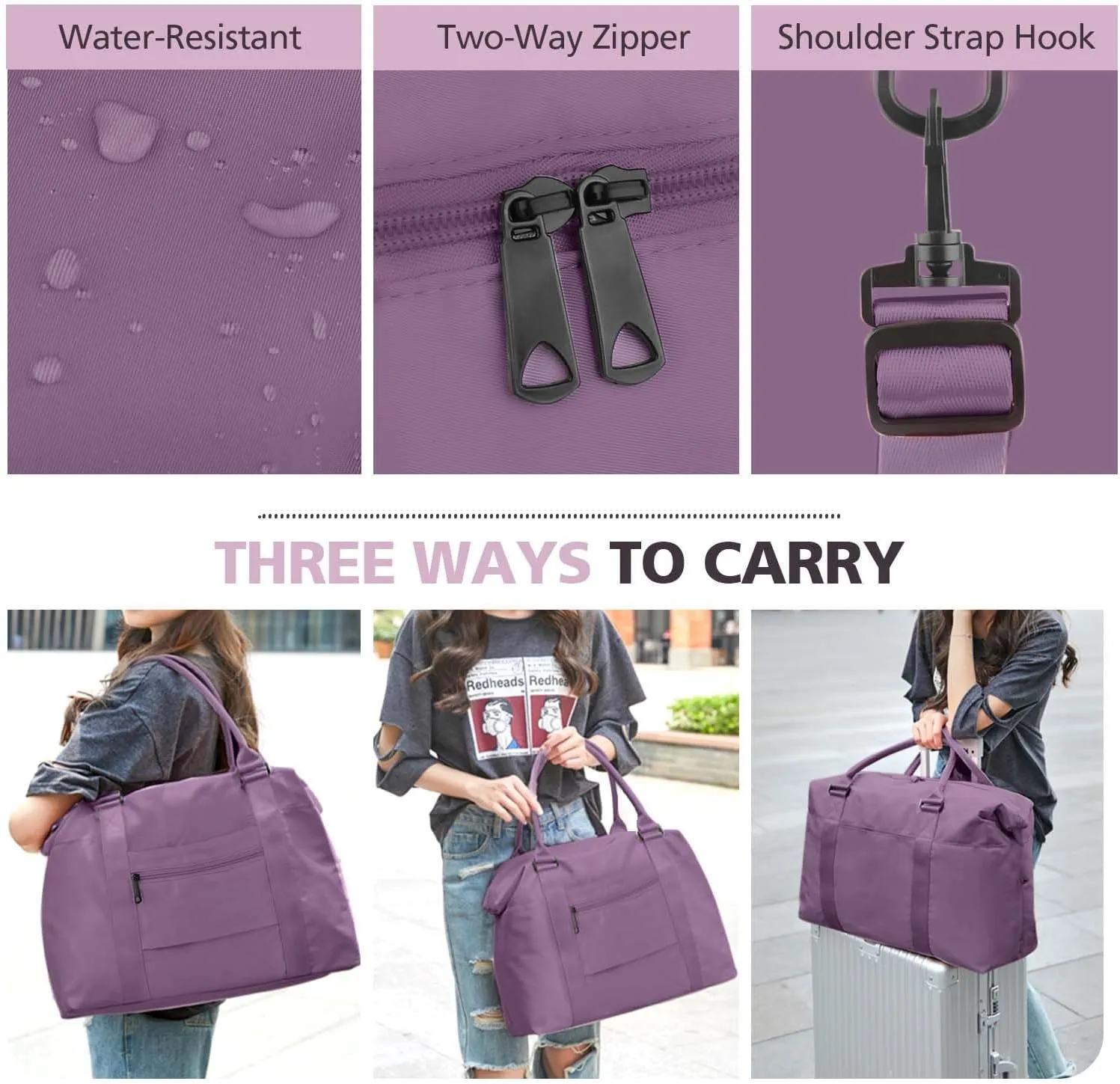 Travel Duffle Bag, Waterproof Weekender Bag Carry On Tote Bags for Women, Travel Essentials Sport Gym Bag for Men, Hospital Bag for Labor and Delivery, Overnight Bag Luggage Bag with Trolley Sleeve