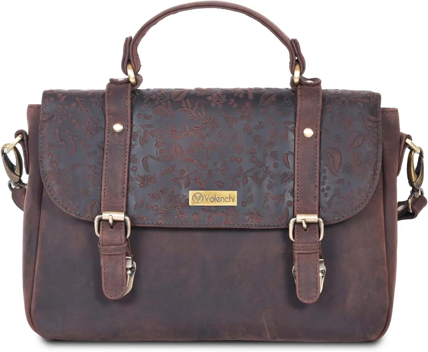 VALENCHI Leather Tote Bag For Women - Leather Handbags For Women - Trendy Ladies Shoulder Bag - Work, Travel