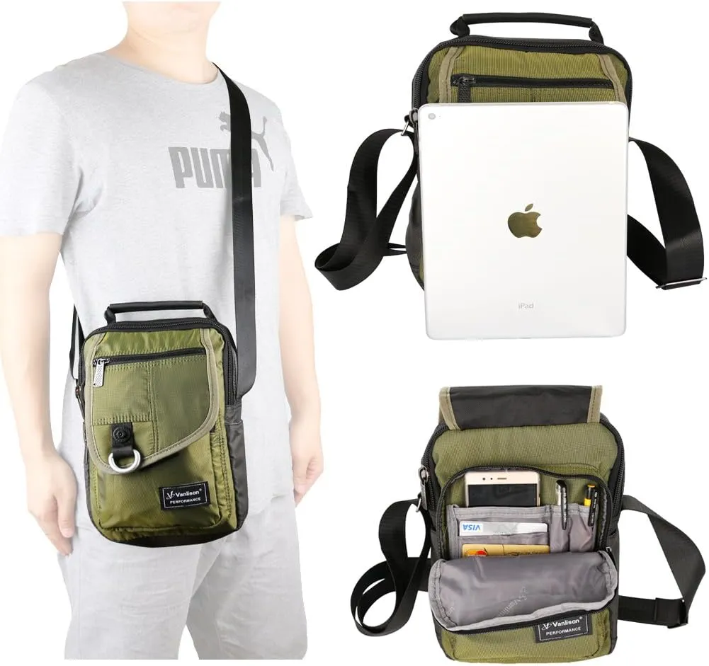 Vertical Messenger Bag, Crossbody Bag, Shoulder Bag Work Satchel for iPad Tablet Kindle