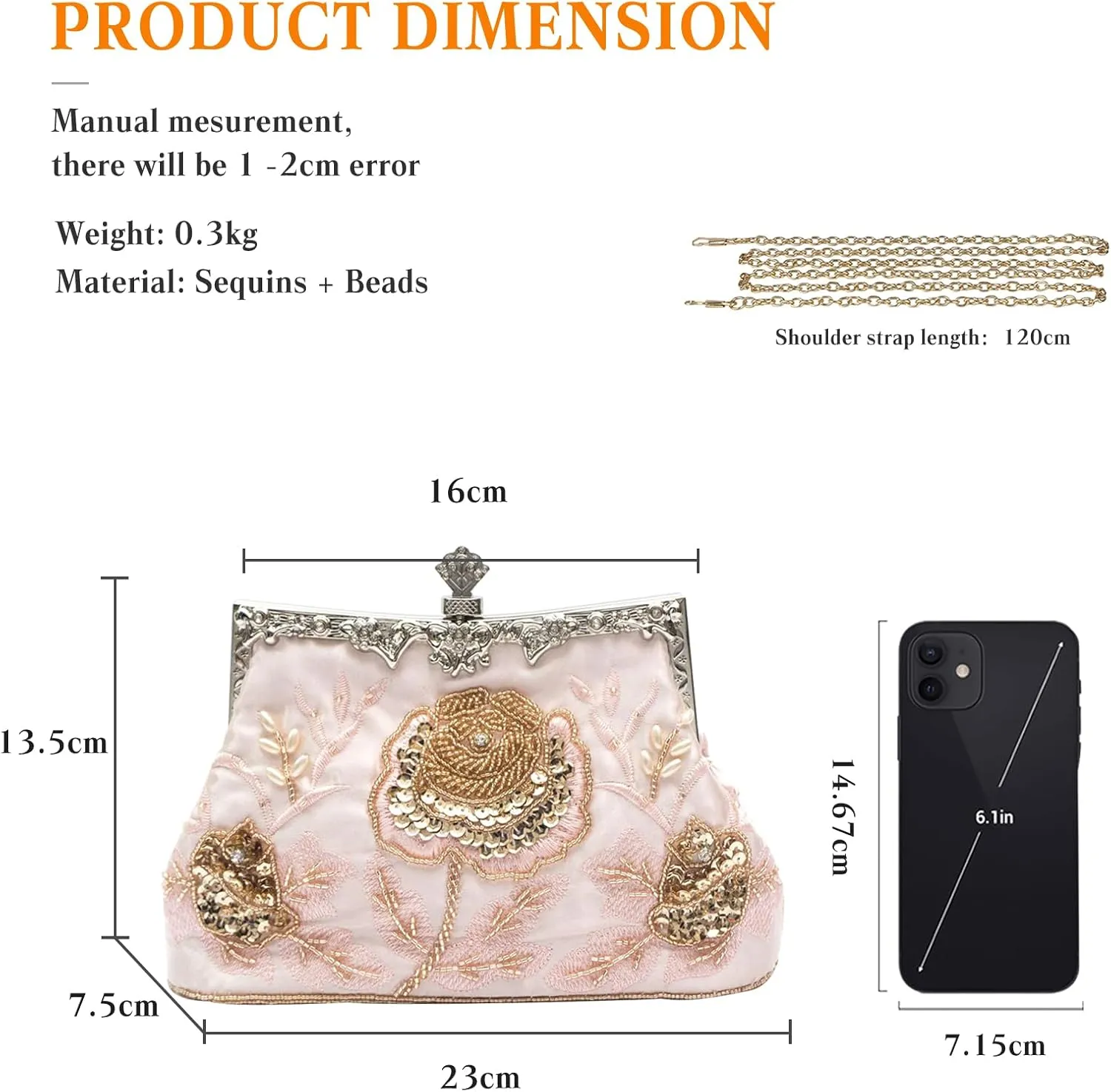 Vintage 1920s Beaded Evening Bag Pearl Clutch Bag for Women Sequin Handbag Bridal Wedding Purse Floral Shoulder Bag