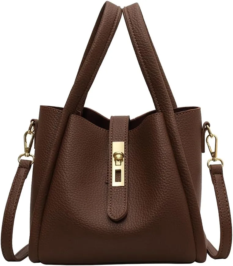 Vintage Bucket Bags Bucket Crossbody Purses For Women Small Trendy Bucket Handbag Mini Faux Leather Top Handle Bag