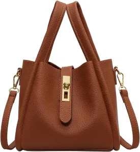 Vintage Bucket Bags Bucket Crossbody Purses For Women Small Trendy Bucket Handbag Mini Faux Leather Top Handle Bag