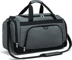 Vorspack Small Gym Bag - 40L Duffle Bag for Men Women Lightweight Duffel Bag with Shoe Compartment Wet Pocket Travel Bag Sports Bag for Sports Gym Travel - Grey