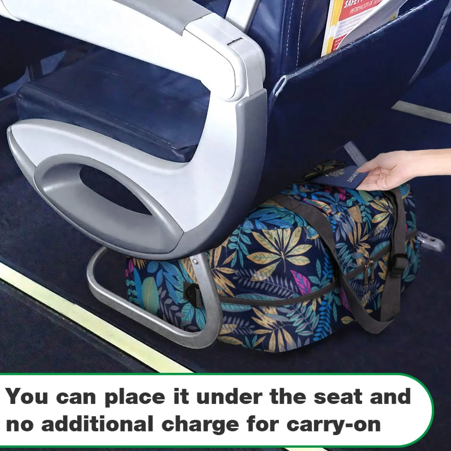 WANDF For Spirit Airlines Personal Item Bag 18x14x8 Foldable Travel Duffel Carry on Weekender Overnight for Women Men