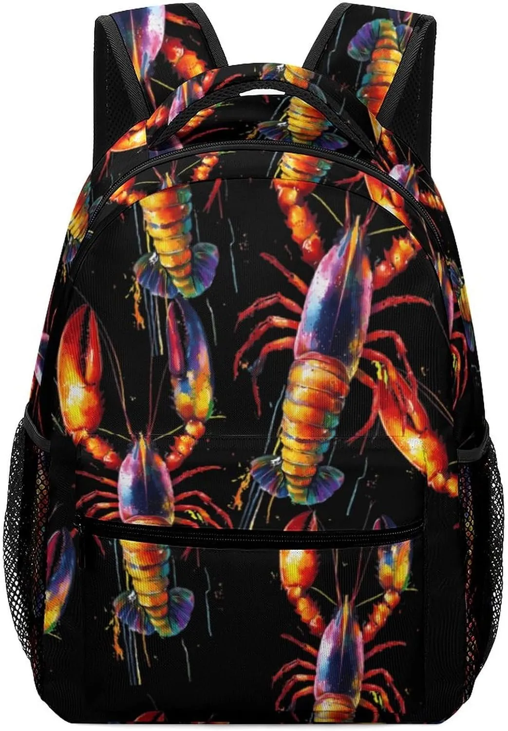 Watercolor Boston Lobster Travel Backpack Simple Daypack Waterproof Hiking Picnic Laptop Gym Bag