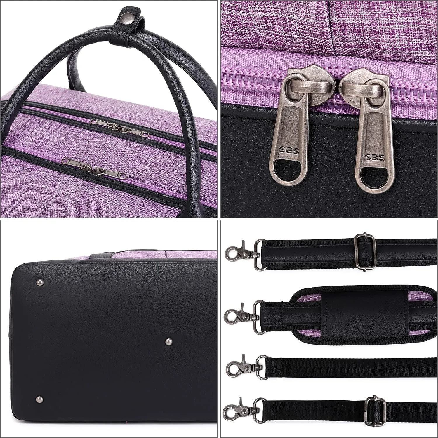 Weekender Bags for Women Overnight Bag Large Canvas Travel Duffel Bag with Shoe Compartment Carry On Tote Bag 3Pcs Set