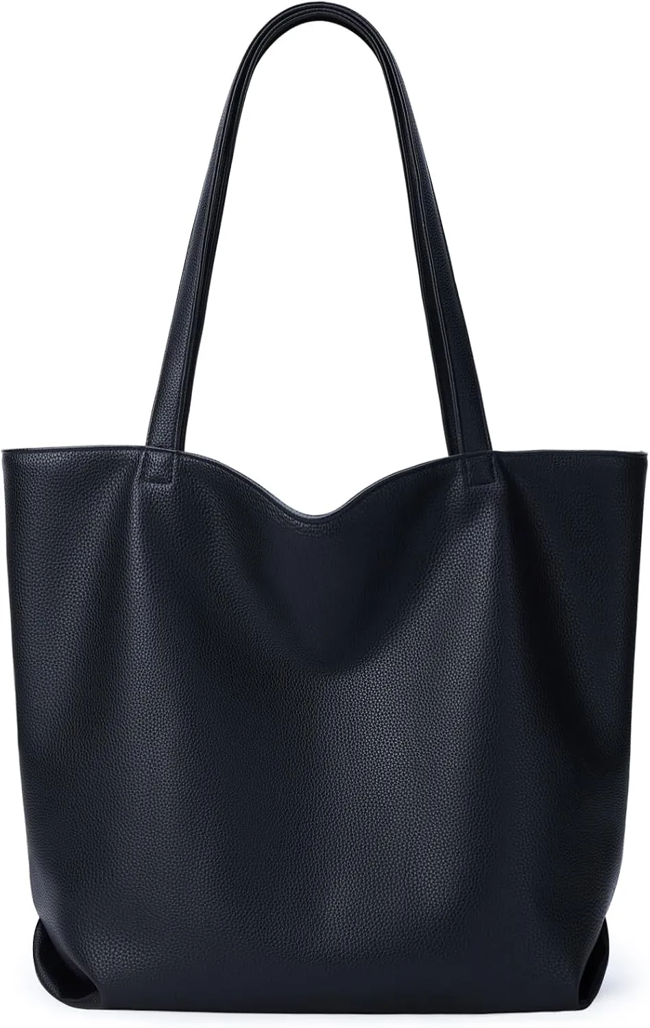WLLWOO WLLWOO Soft PU Leather Tote Bag for Women Large Casual Hobo Handbags with Zipper Shoulder Work Bag Travel Purse