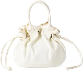 Woman HandbagWomen Bag Solid Color Bucket Bag Top Handle Bag Korean Styles Bag Drawstring Handbag All-Matching Canvas Bag