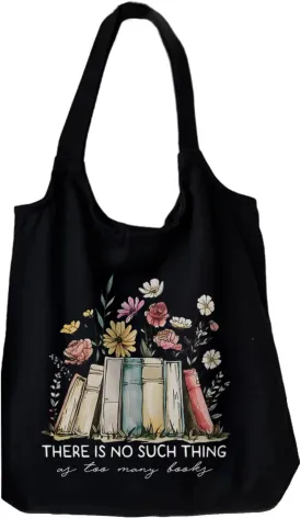Women Canvas Tote Bag For Book Lovers Gifts for Readers Flower Cute Aesthetic Shopping Grocery Reusable Tote Bags